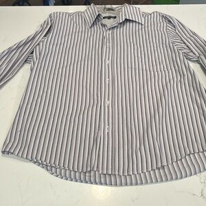 Linea Dome Gray Striped Long Sleeve Men's Shirt